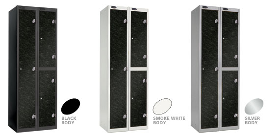 Black Locker Doors with Black, Silver or Smoke White Carcase colour options.
